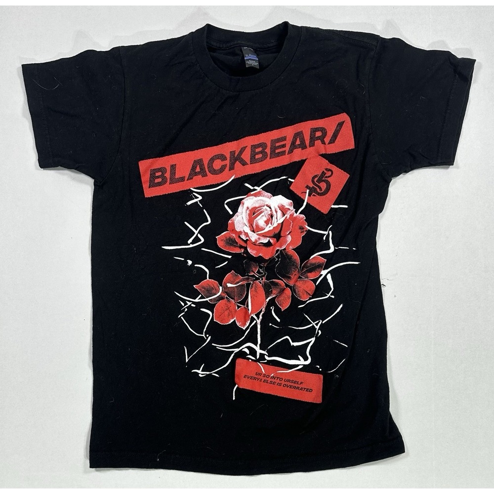 Blackbear Band T-Shirt Rose Graphic Black Tee Size S Tultex